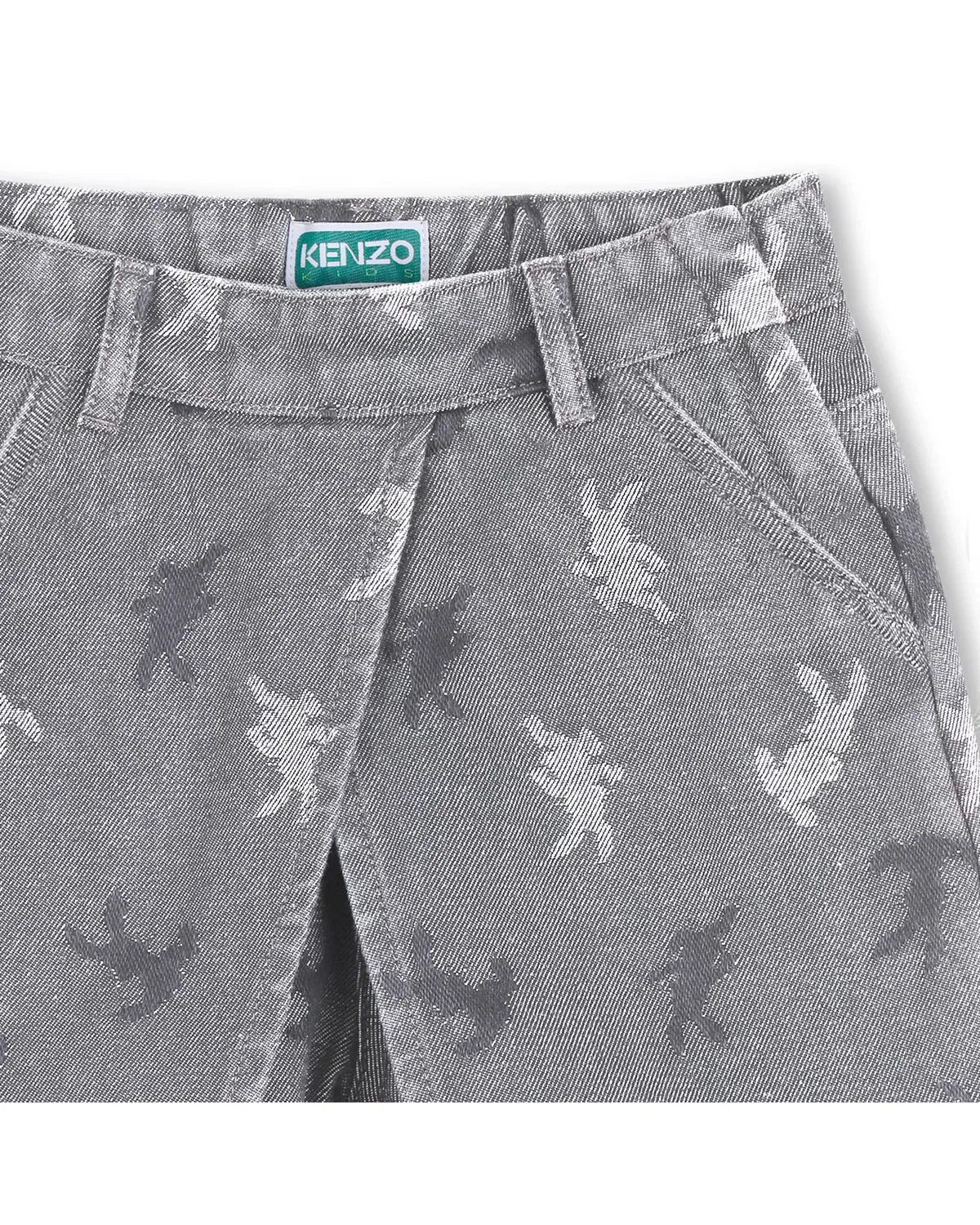 Детские шорты для девочек с принтом Kenzo Kids, Серый — фото 2