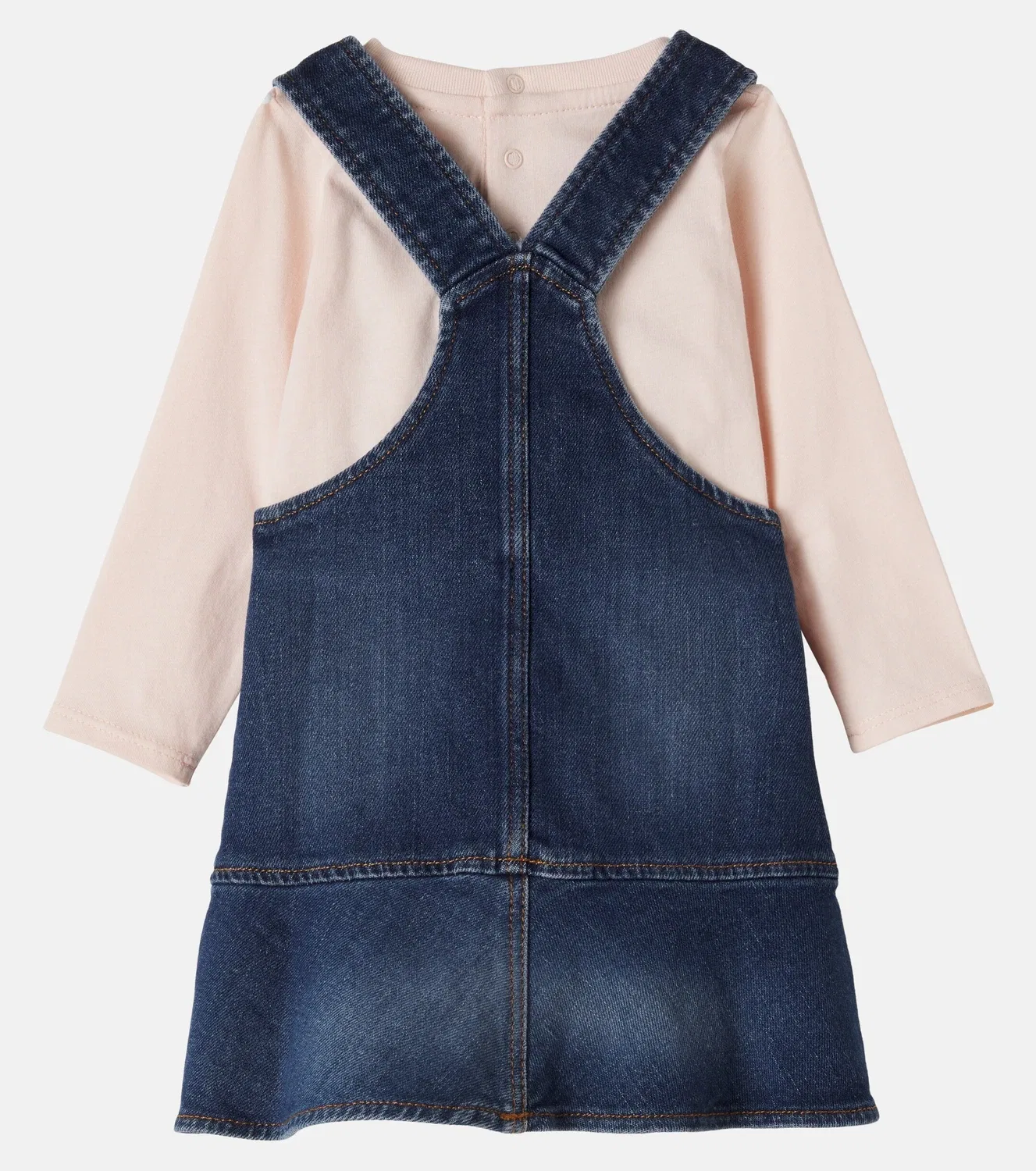 Комплект из платья и футболки Chloé Kids, золотой — фото 3