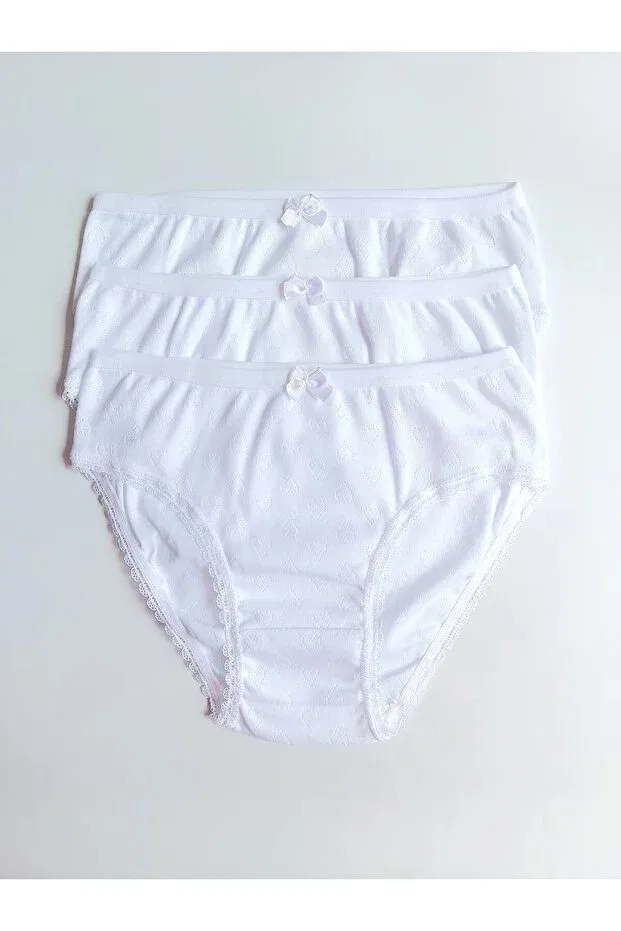 Детское нижнее белье для девочек хлопковое набор 3 шт Çebikids, White
