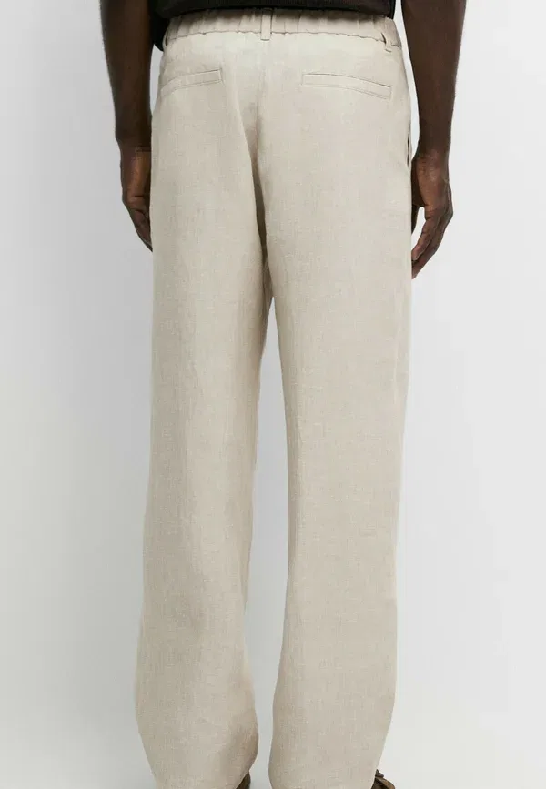 Брюки из льна Trousers Massimo Dutti, beige, бежевый — фото 3