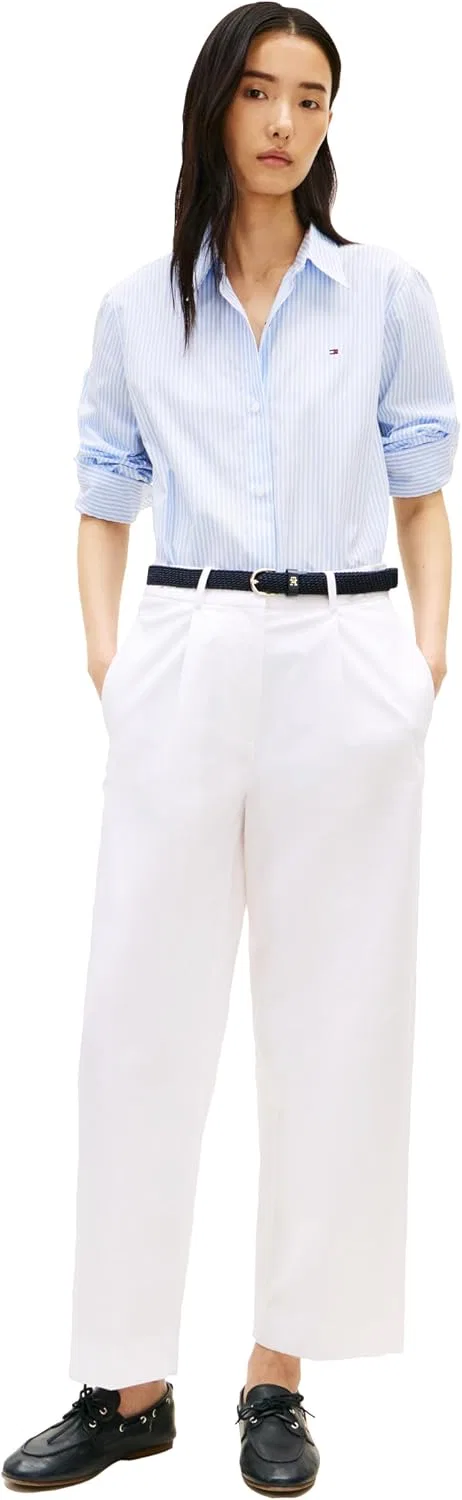 Женская рубашка с длинным рукавом Oxford Tommy Hilfiger, Classic Ithaca White Vessel Blue — фото 3