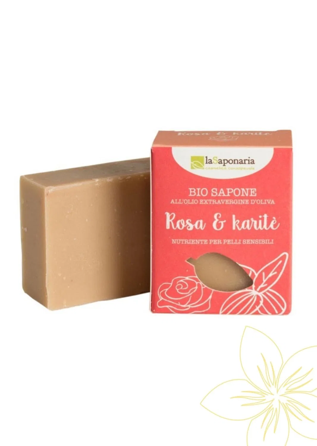Мыло Rose & Shea Butter, La Saponaria, 100 г, Rose