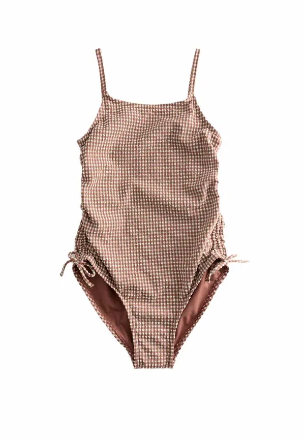 Купальник клетка Gingham swimsuit Marks & Spencer, brown mix, коричневый