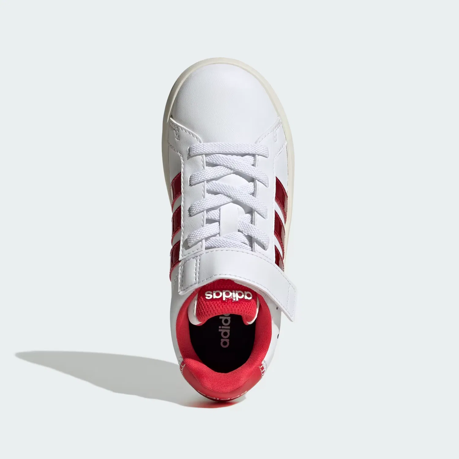 Детские кроссовки на эластичных шнурках Grand Court 3.0 Adidas Sportswear, белоснежный/рубиновый/молочно-белый — фото 2