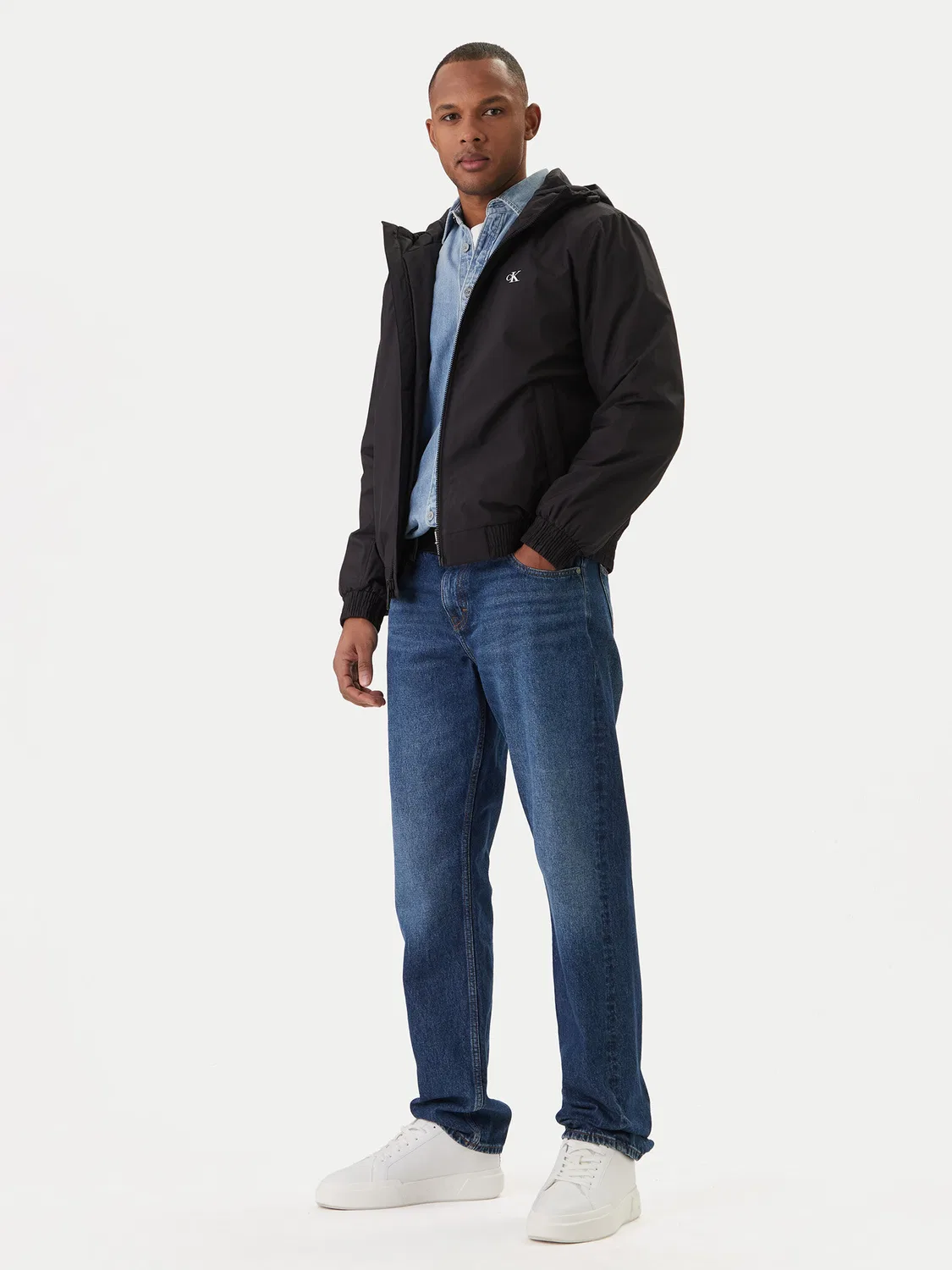 Мужская демисезонная куртка стандартного кроя Harrington Calvin Klein, черный — фото 2