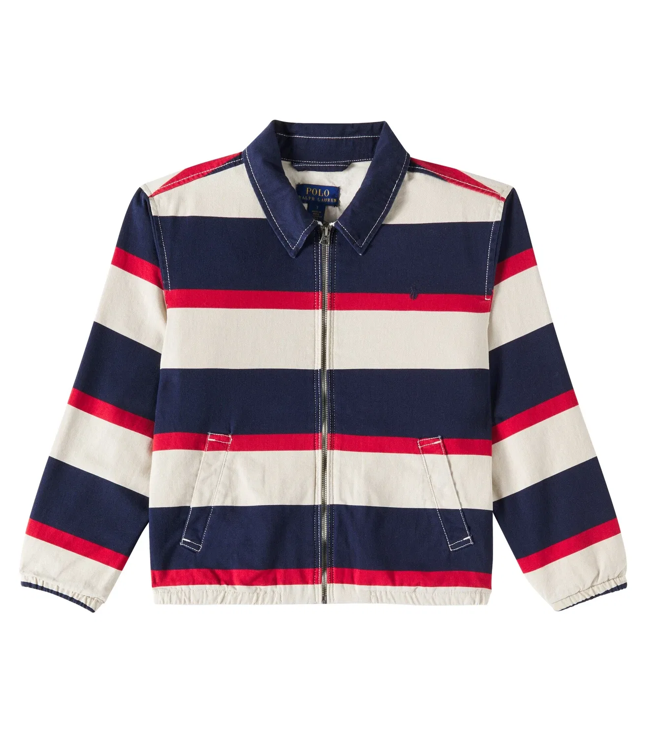 Ветровка из полосатого хлопка Polo Ralph Lauren Kids, синий