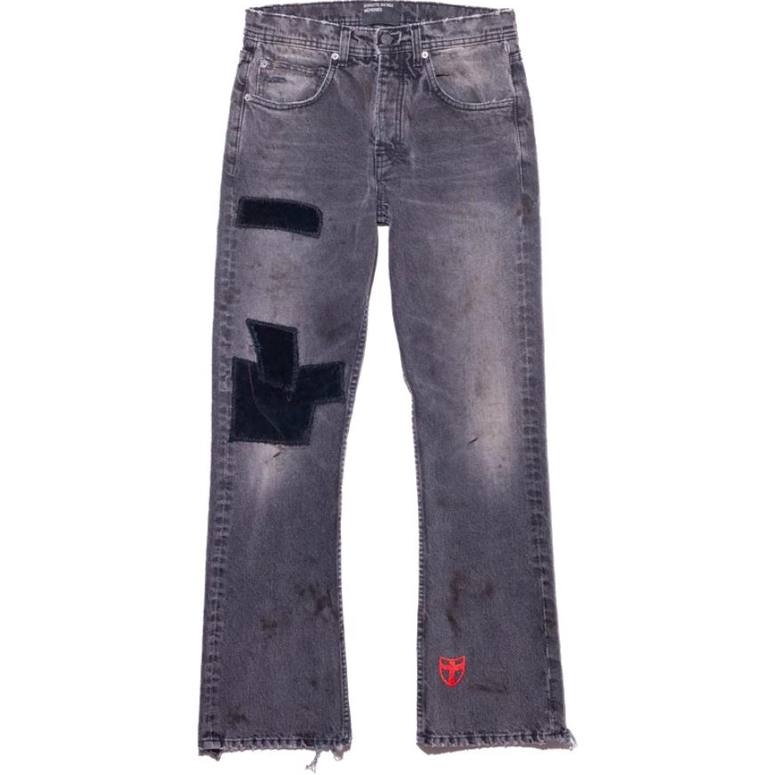 

Джинсы клеш с пэчворком ENFANTS RICHES DEPRIMES, черный