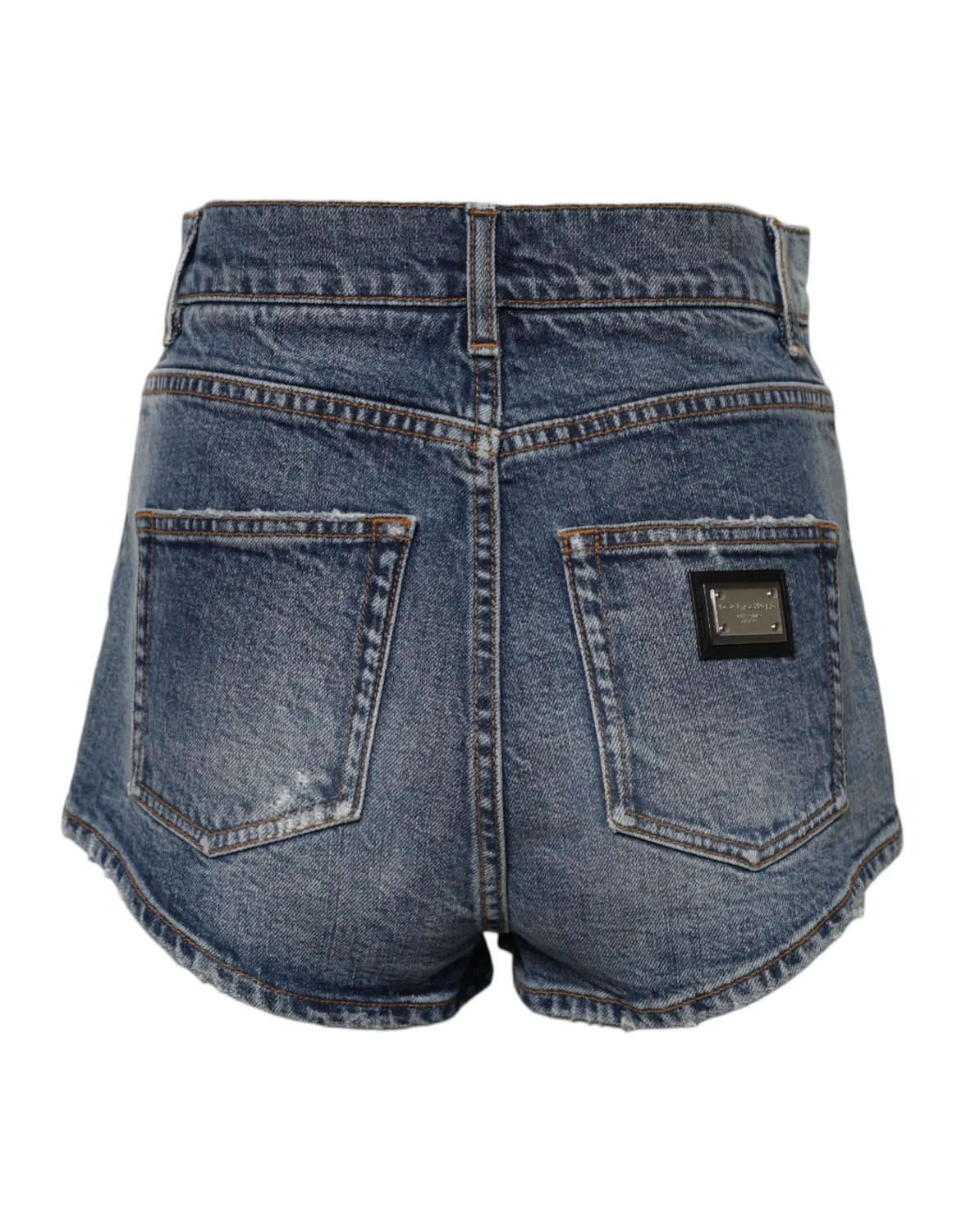 Женские джинсовые шорты с завышенной талией и рваным эффектом High Waist Denim Shorts Dolce & Gabbana, Blue — фото 3