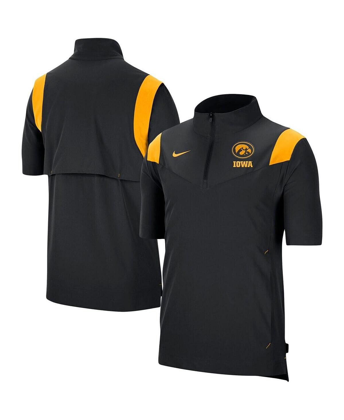 Мужская черная куртка iowa hawkeyes coach с коротким рукавом и молнией на четверть Nike, черный — фото 3