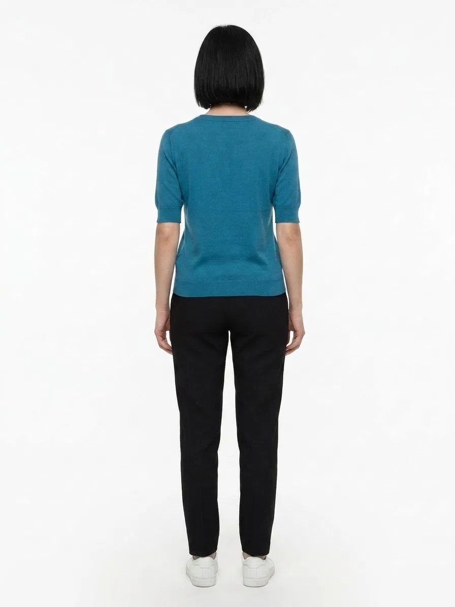 Женский пуловер с круглым выворотом Blue Silk Sweatshirt Dolce & Gabbana, Blue — фото 2