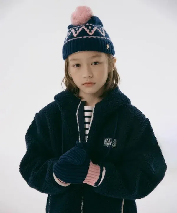Флисовая кофта с капюшоном и молнией Enfant classic logo fleece hoodie zipup, navy
