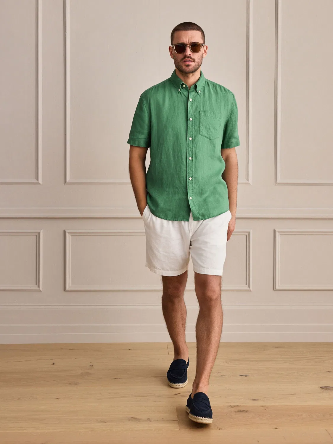 Рубашка с длинным рукавом Signature 100% Linen Next, зеленый — фото 2