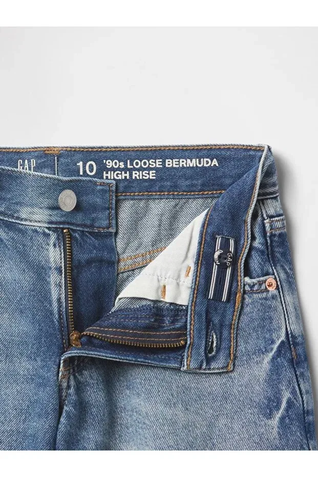 Детские шорты для девочек джинсовые Basics Gap, Blue-000 — фото 2