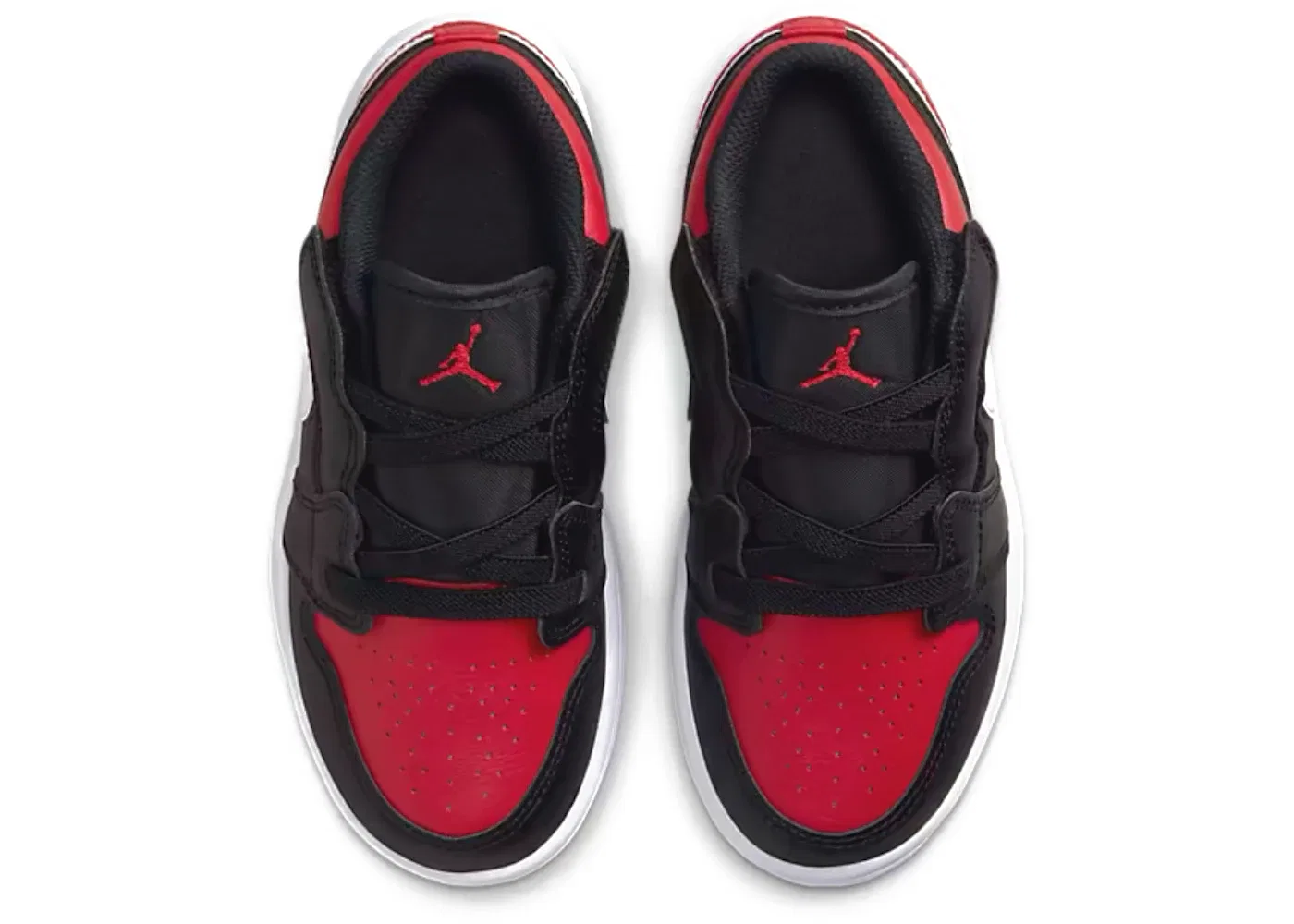 Детские кроссовки для мальчиков с принтом Jordan 1 Low Alternate Bred Toe Jordan, Black/White/Gym Red — фото 3