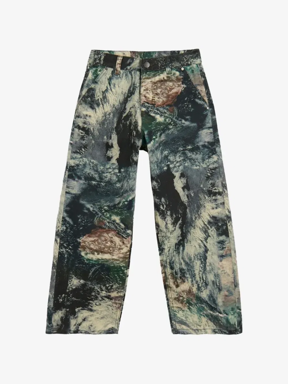 Джинсы из хлопка с принтом «Земля» Stella McCartney Kids, синий