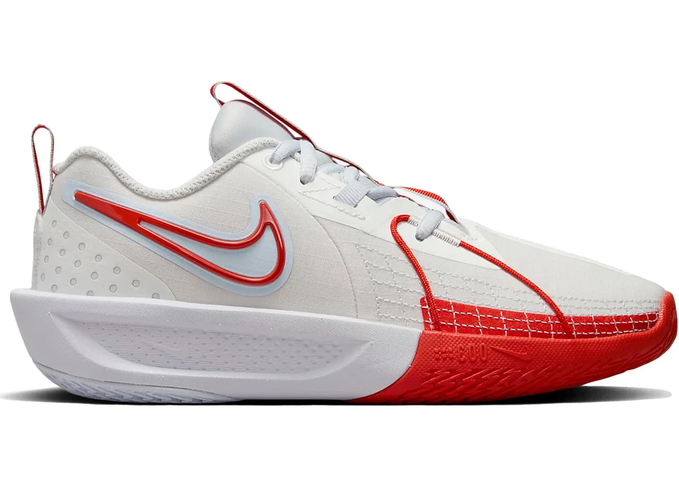 Детские кроссовки для мальчиков с амортизацией Nike Air Zoom GT Cut 3 Nike, Summit White/Football Grey/Metallic Silver/Picante Red