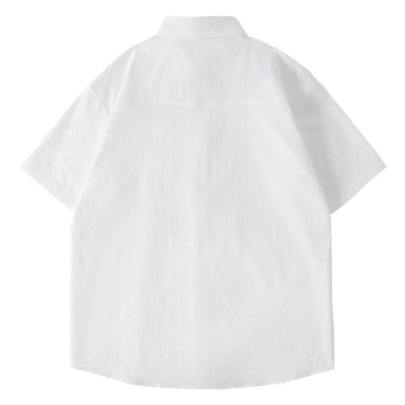 Детская рубашка с коротким рукавом Tonlion, Ice Silk Cool Comfortable Breathable Trendy Shirt, Белый — фото 4