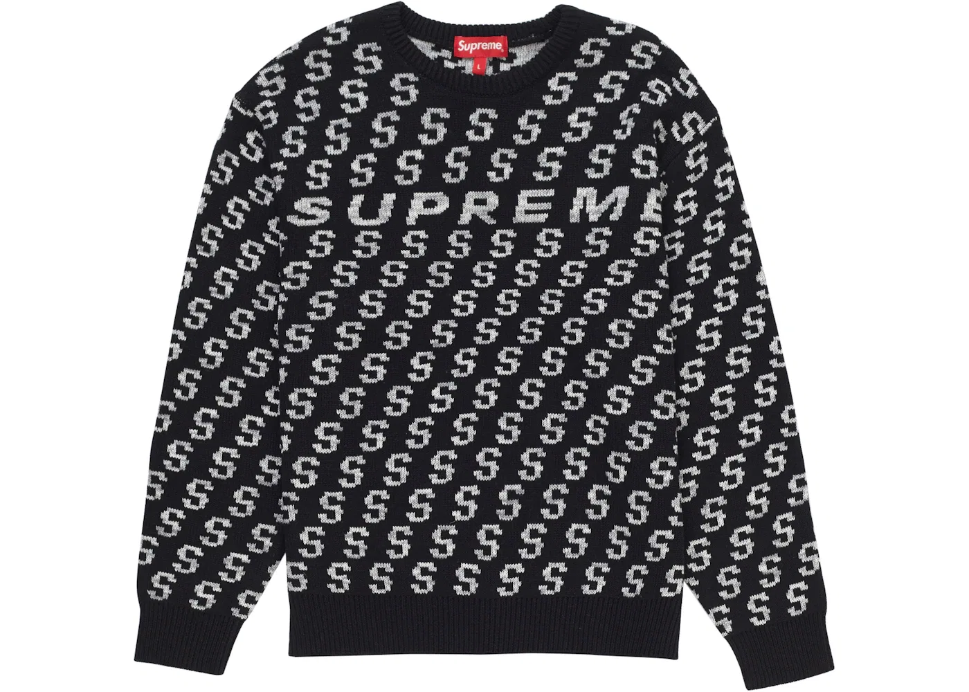 Мужской свитер с принтом Supreme S Repeat Sweater Supreme, Black