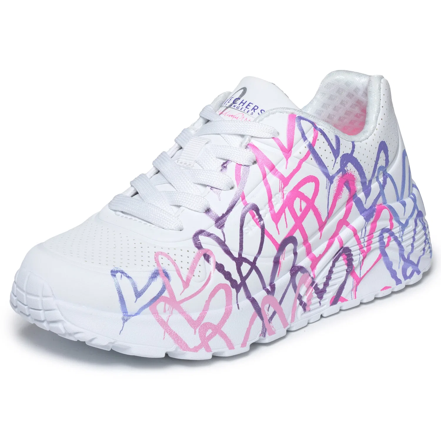 Детские кроссовки на шнуровке UNO LITE Skechers, White/Pink