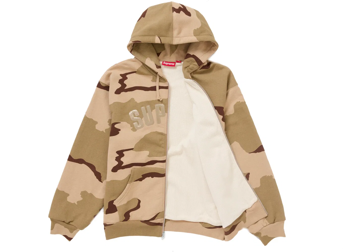 Мужская худи на молнии с капюшоном с принтом Arc Thermal Zip Up Hooded Sweatshirt Supreme, Desert Camo — фото 2