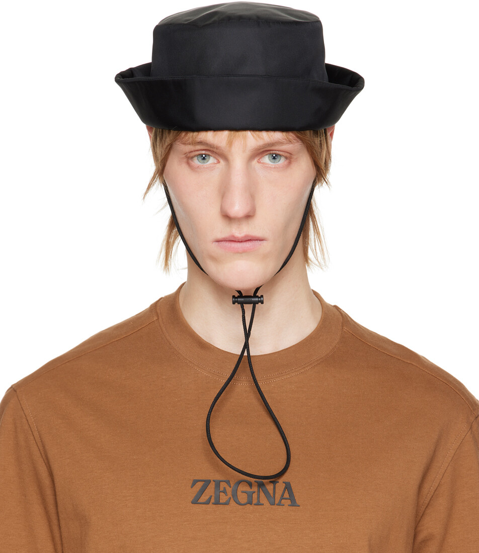 

Черная панама с ремешком на подбородке ZEGNA