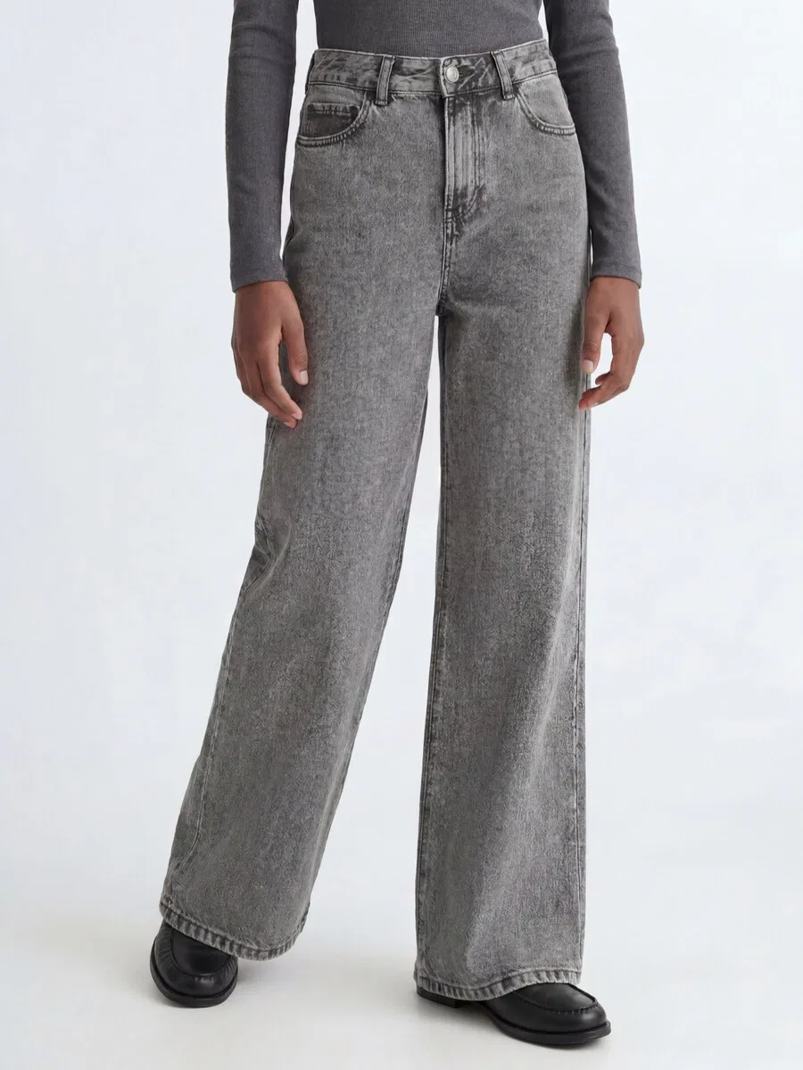 Джинсы JJXX Wide leg Jeans 'JXTOKYO' серого цвета — фото 2