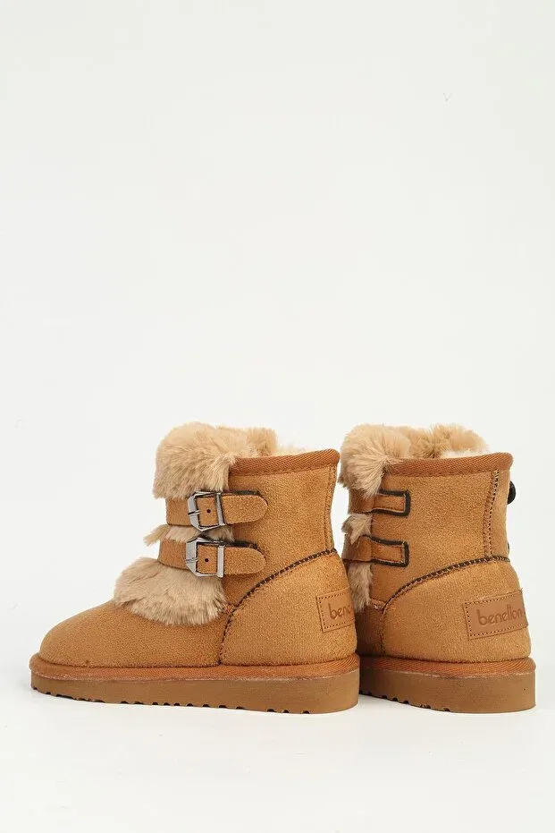 Детские ботинки для девочек без шнуровки Benetton, Tan Color — фото 3