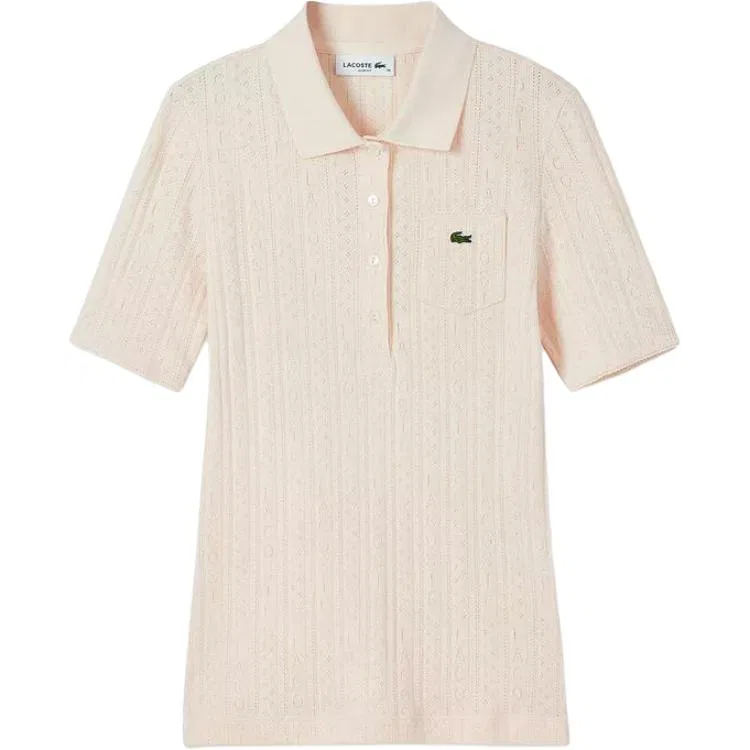 Женское поло LACOSTE, Cream Apricot Powder