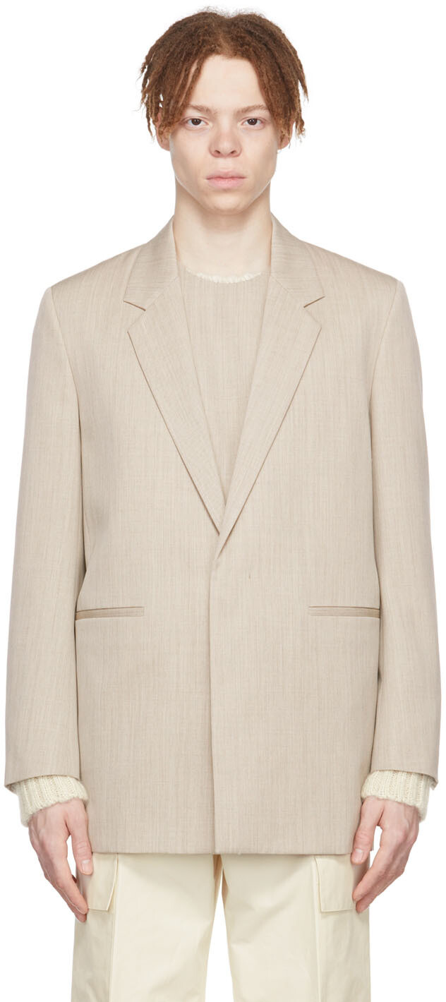 

Эксклюзивный бежевый шерстяной пиджак SSENSE Jil Sander