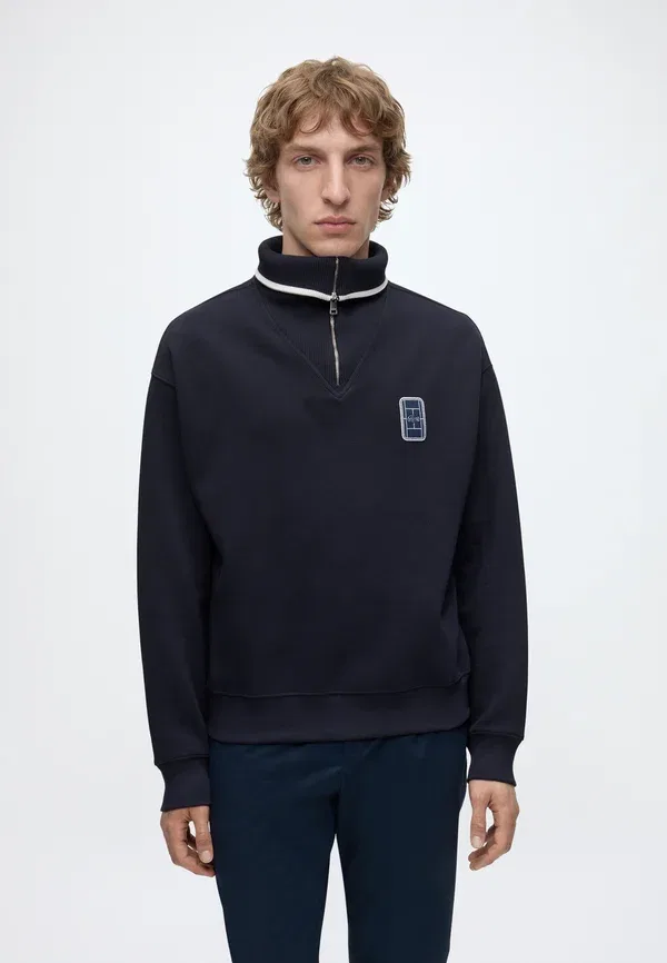Толстовка Lacoste темно-синий, спортивная ткань, свободная посадка