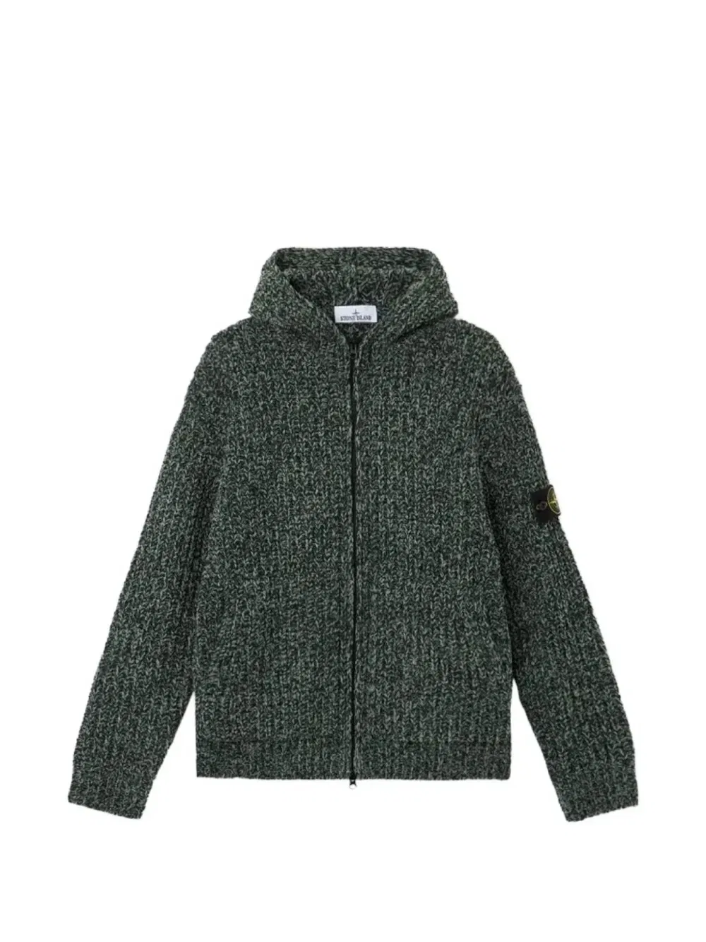 Джемпер из хлопкового синеля с мулине 5100065 Stone Island, зеленый