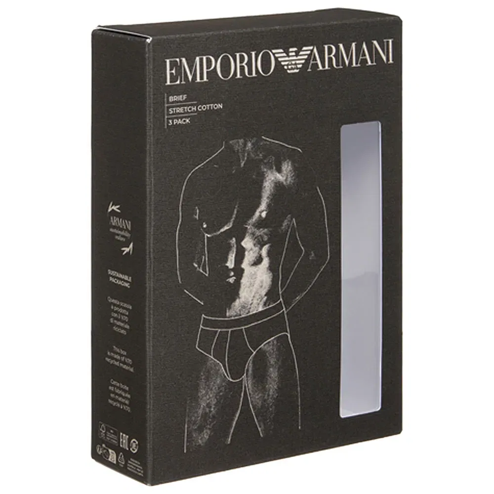 Мужские трусы-боксеры с пике-текстурой Emporio armani, Black — фото 4