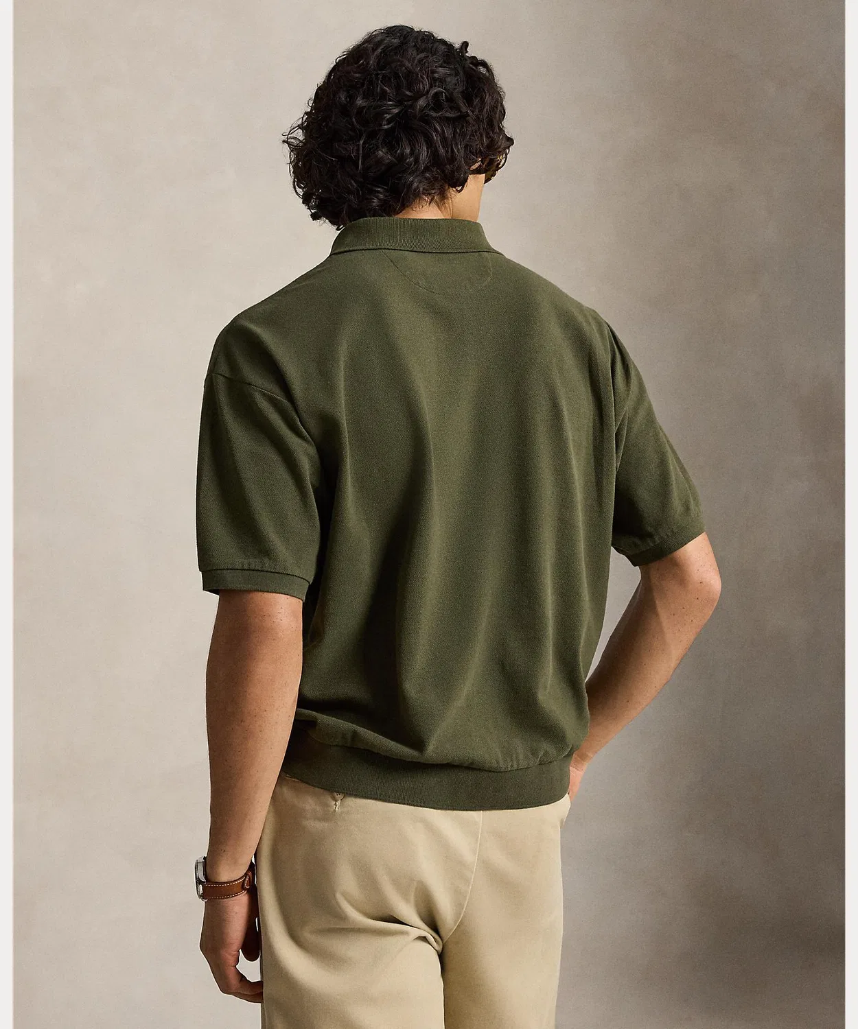 Мужская хлопковая футболка-поло Relaxed Fit Mesh Polo Shirt POLO RALPH LAUREN, Green — фото 4