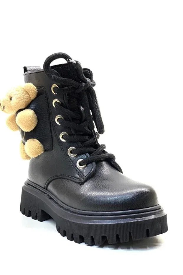 Детские ботинки для девочек с ортопедической стелькой Teddy Bear Tuğba Ortopedi, Black — фото 2