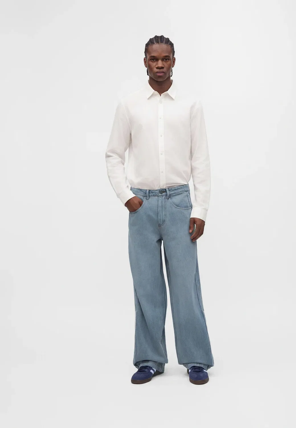 Унисекс - свободные джинсы Adidas Originals, Light-Blue Denim — фото 3
