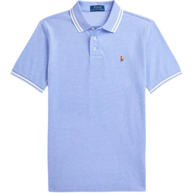 Детская футболка-поло с коротким рукавом, Hong Kong Blue & White, Polo Ralph Lauren