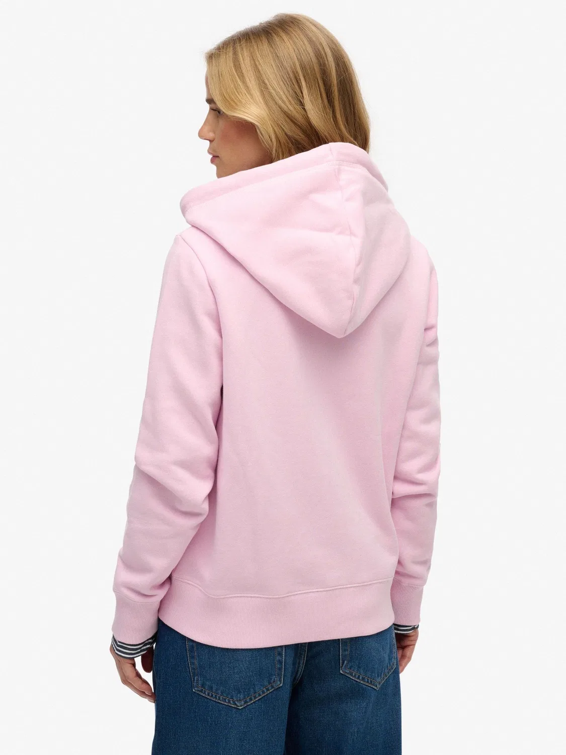 Худи на молнии, свободный крой, Essential Logo Superdry, розовый — фото 2