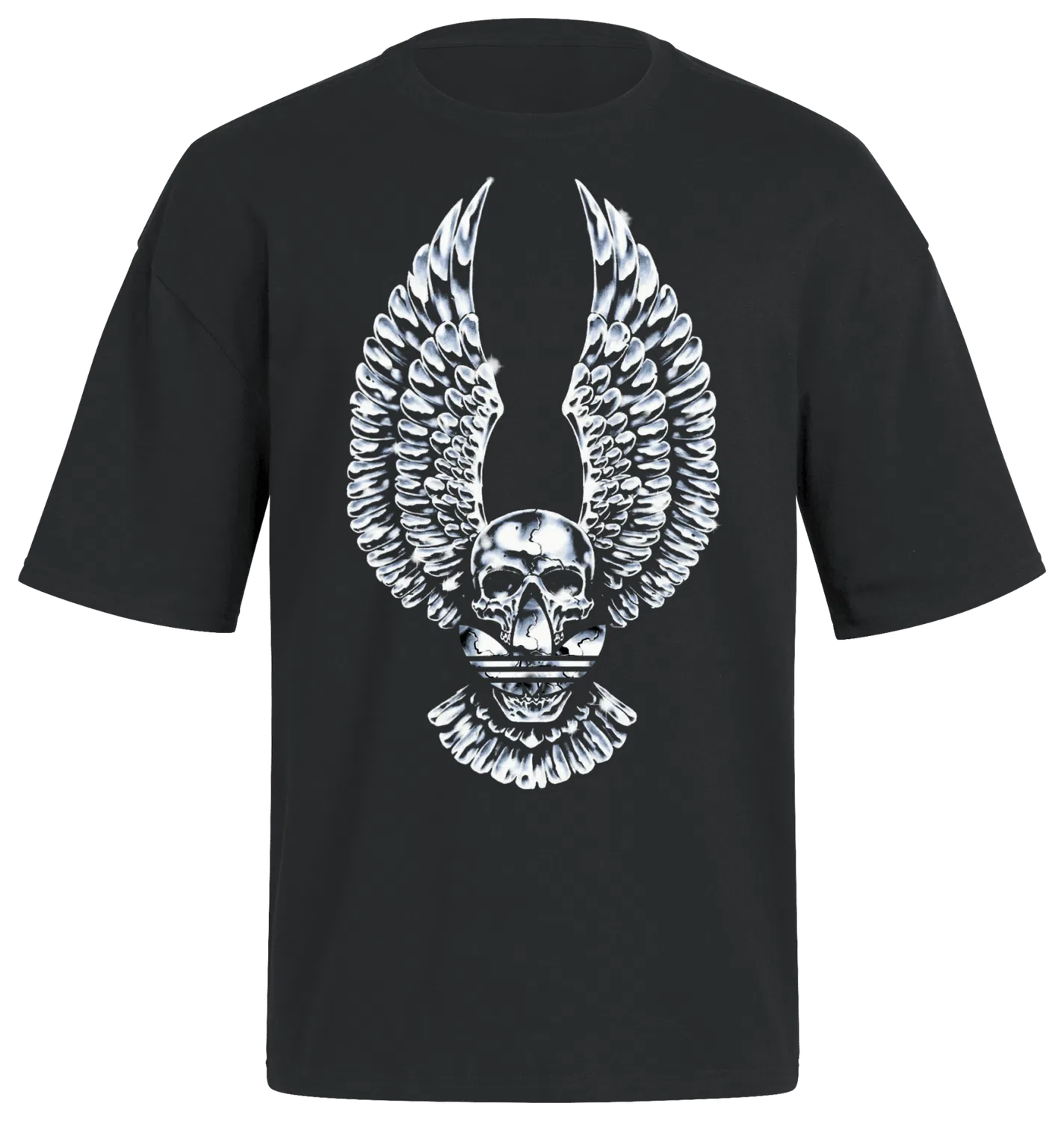 Мужская футболка с принтом Chrome Wings Graphic adidas, Black/Black — фото 3