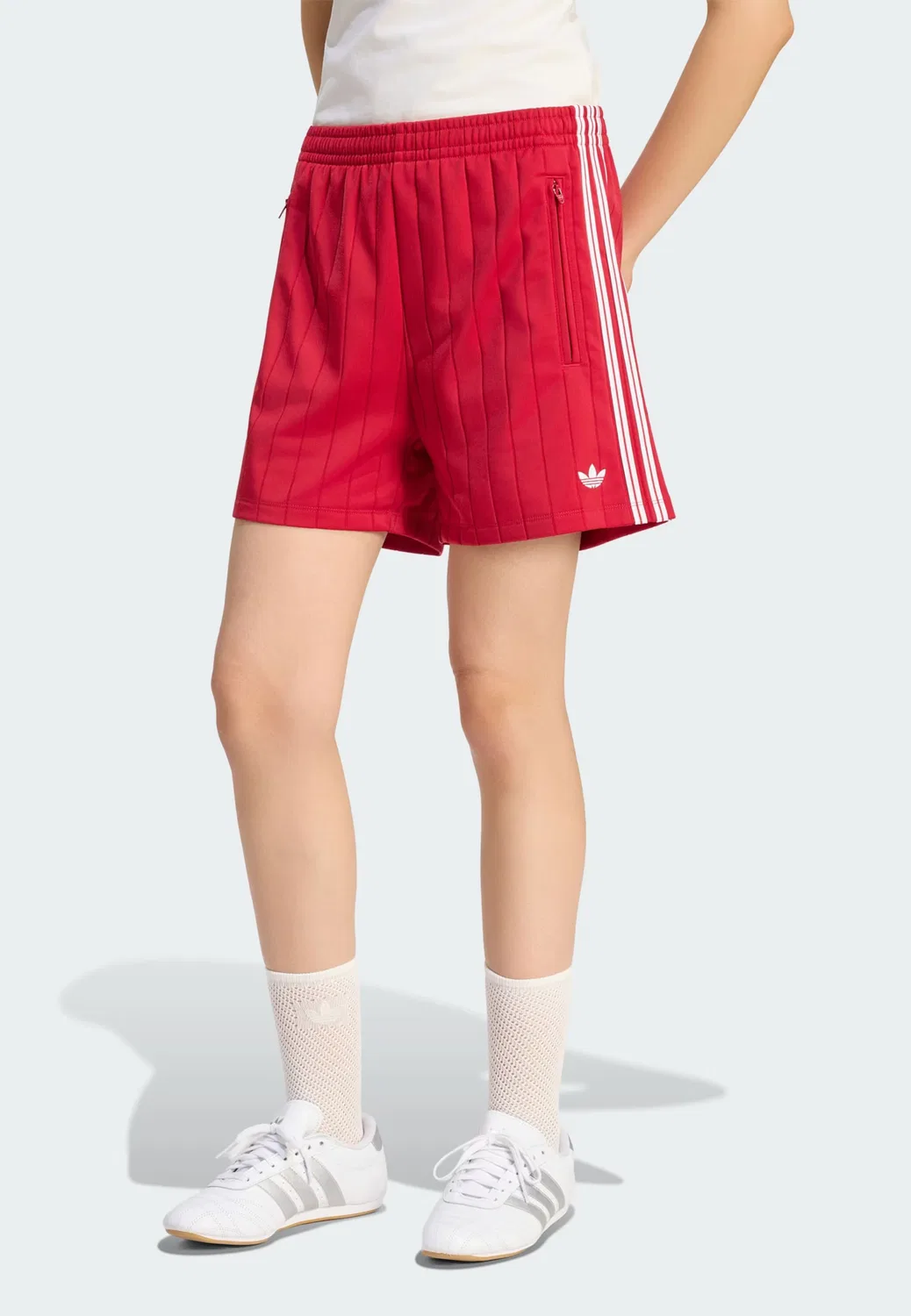 Шорты Adidas Originals свободного кроя Firebird красного цвета — фото 2