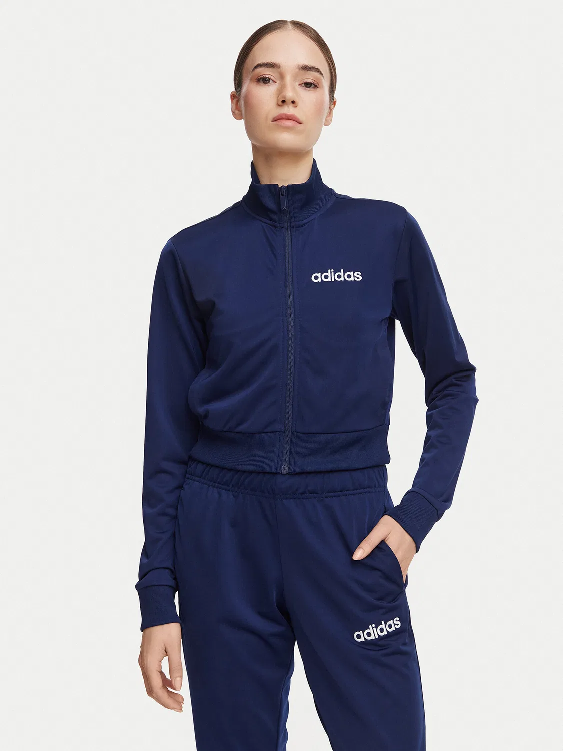 Женский спортивный костюм приталенного кроя Glam Adidas, синий — фото 3