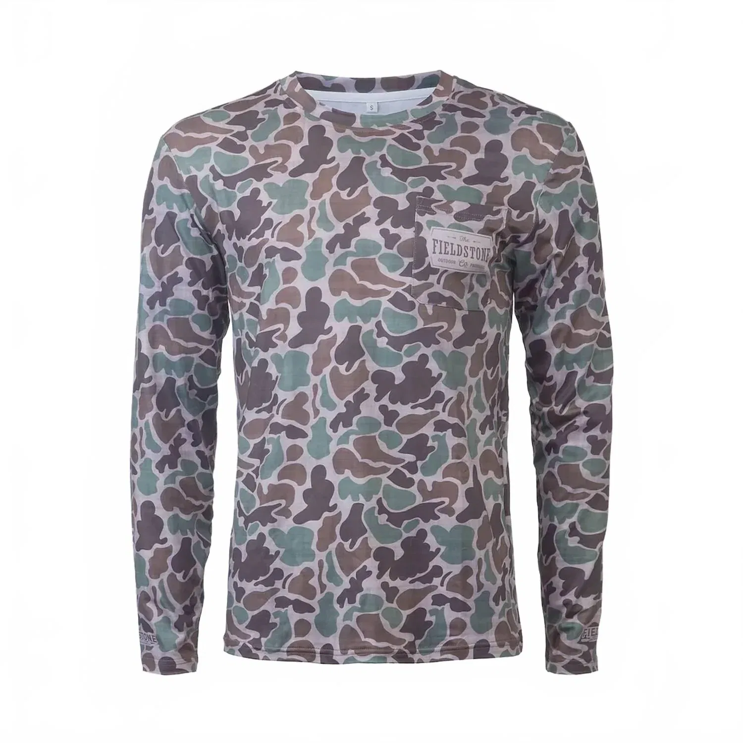 Детский лонгслив для мальчиков с нагрудным карманом и принтом Camo Fieldstone, Camo