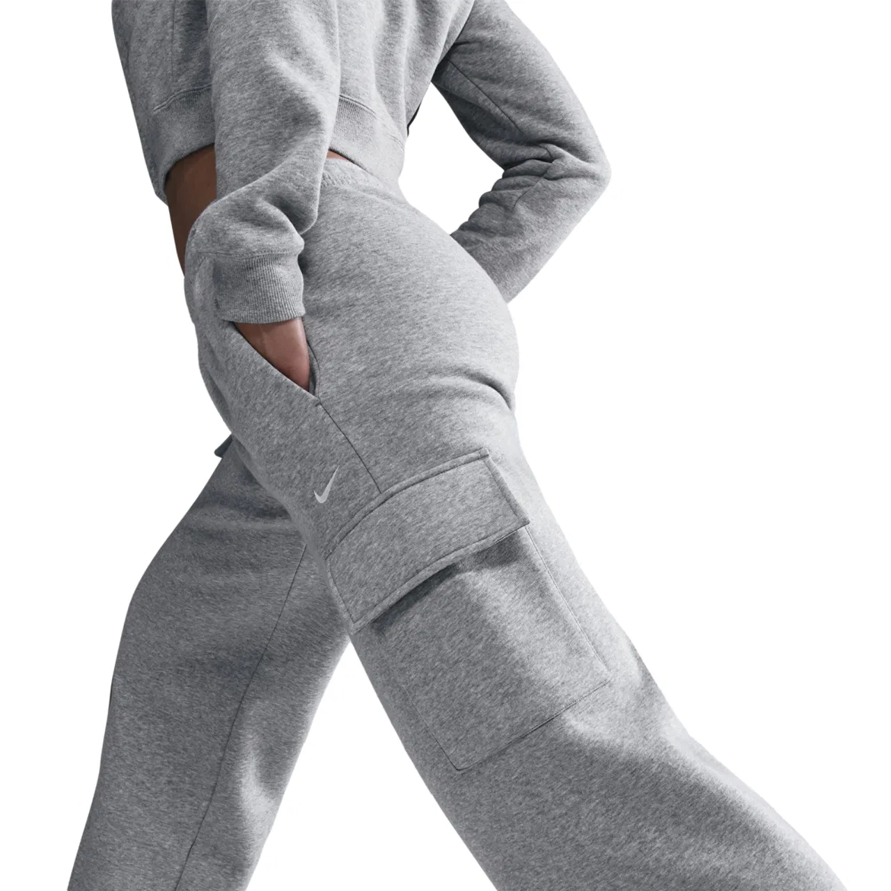 Женские брюки карго Phoenix Fleece Nike, цвет Grey/Grey — фото 2