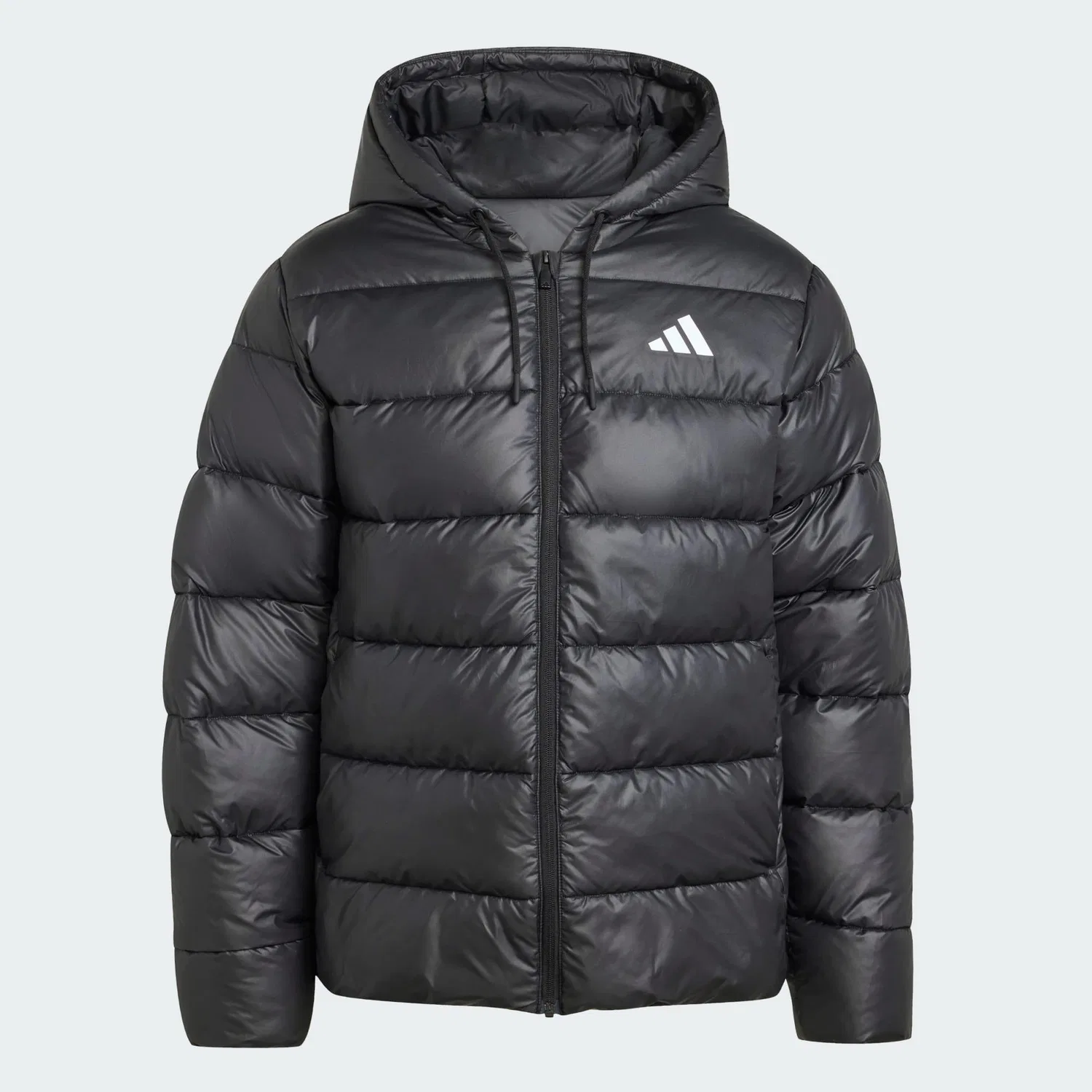 Мужская утепленная стеганая куртка с капюшоном Essentials CLIMAWARM Adidas, Schwarz — фото 2