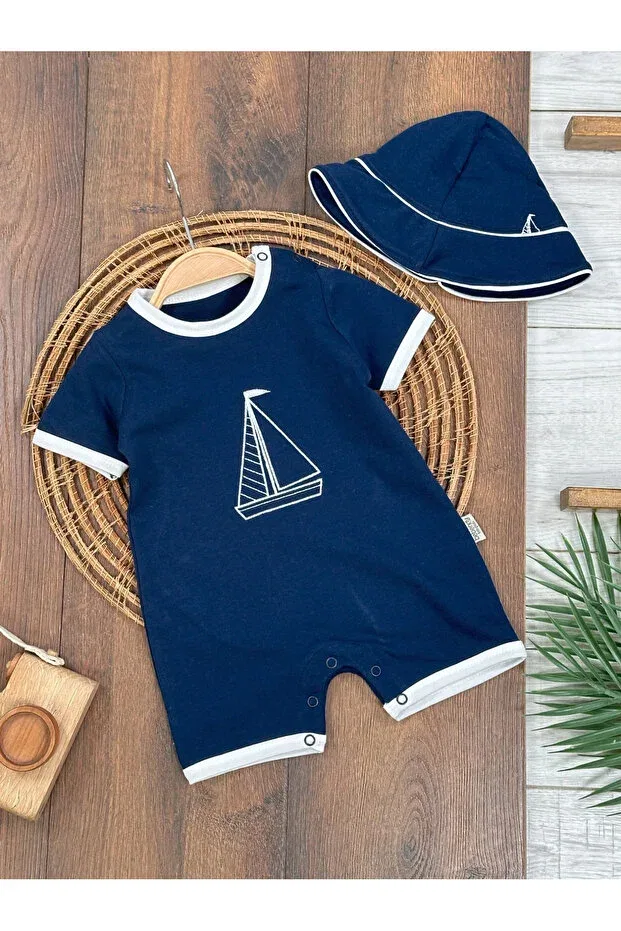 Детский комбинезон для мальчиков с вышивкой Sail, Generic Brands, Navy Blue