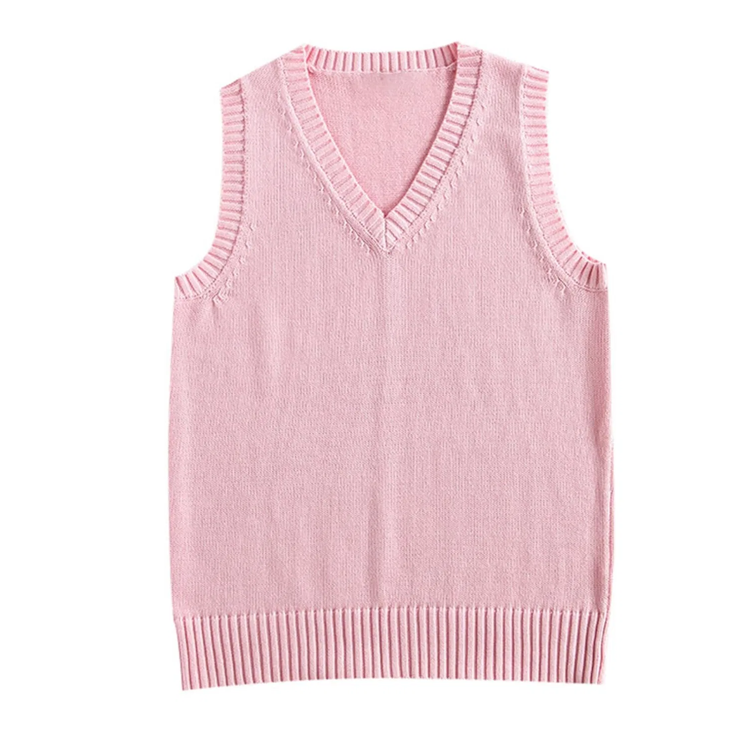 Женский трикотажный жилет без рукавов, pink