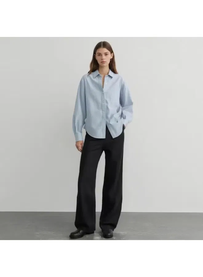 Брюки прямые с эластичным поясом Zara, черный — фото 2