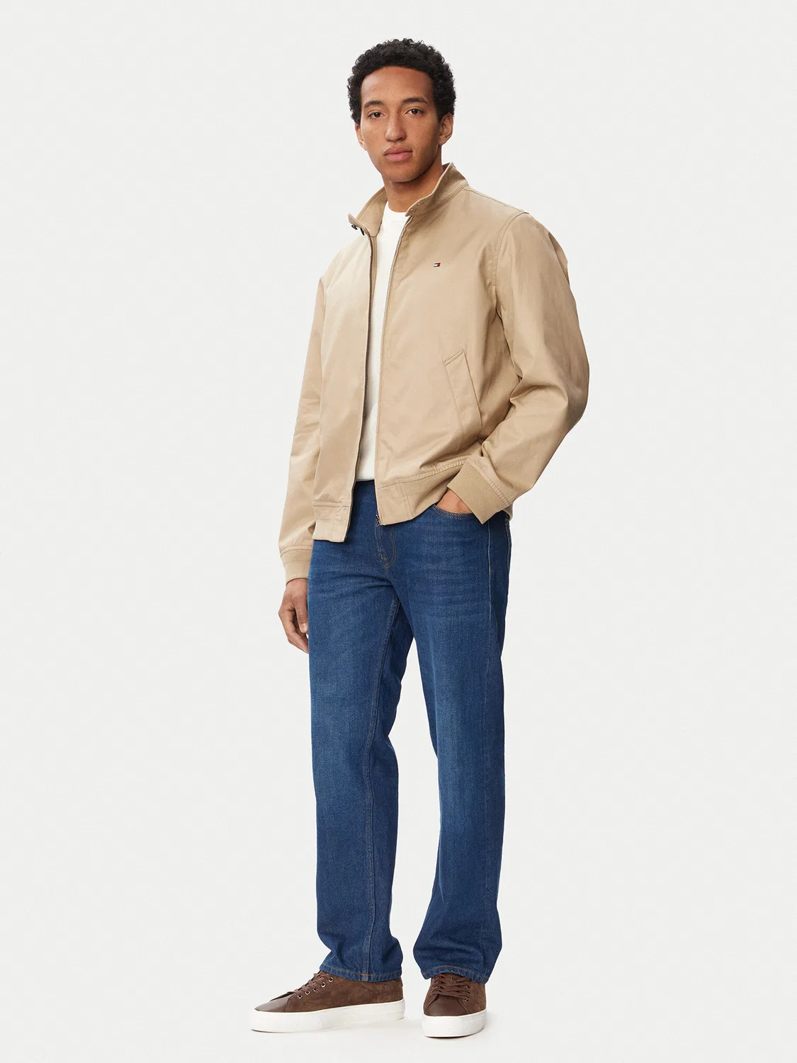 Мужская демисезонная куртка стандартного кроя Classic Harrington Tommy Hilfiger, бежевый — фото 2