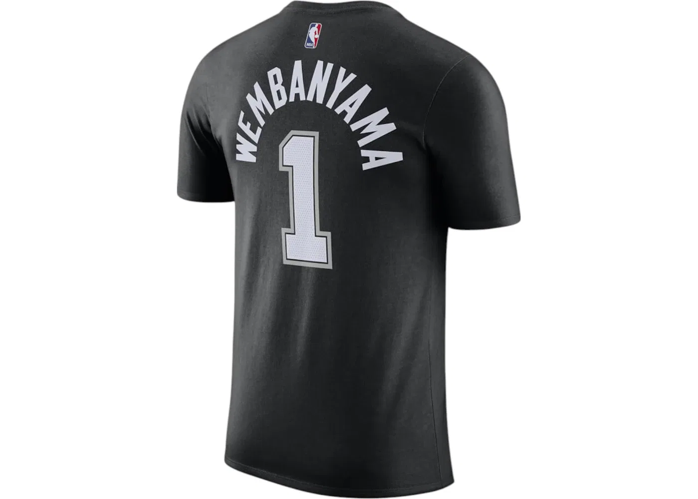Мужская футболка с принтом Nike NBA San Antonio Spurs Victor Wembanyama T-shirt, Black/White/Grey — фото 2