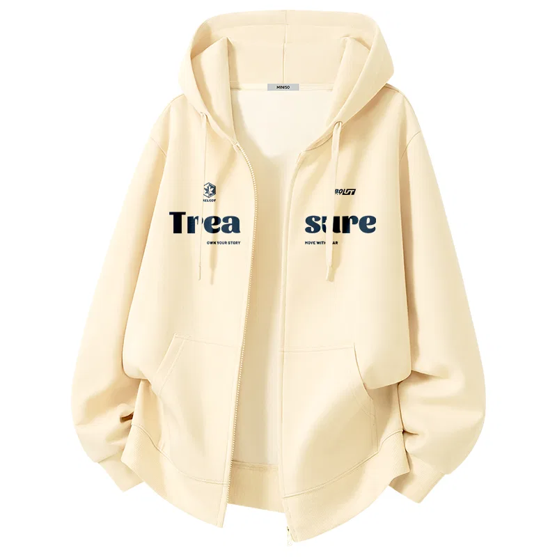 Детское худи оверсайз MINISO, Light Beige (Large Blue Maple Style)