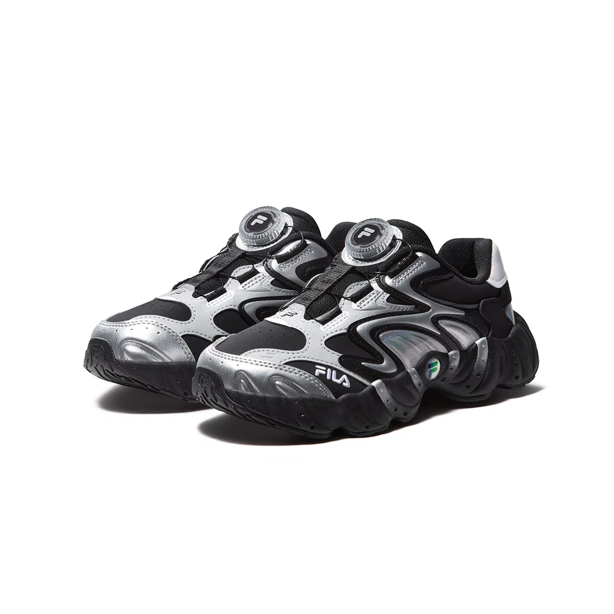 Детские кроссовки с ретро-дизайном FILA KIDS Heritage FHT, Black/Space Silver — фото 4